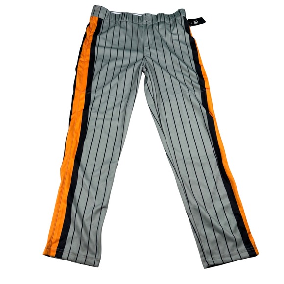 Russell Athletic Other - Russell Athletic Baseball Pants Mens XL Grey Orange Pinstripe Side Stripe Sport